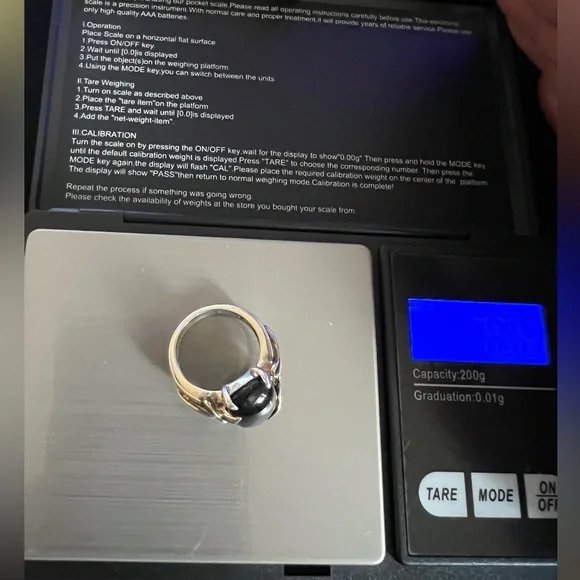 Michelle Albala Black Onyx Sterling Silver & Gold Vermeil Ring - Picture 10 of 11